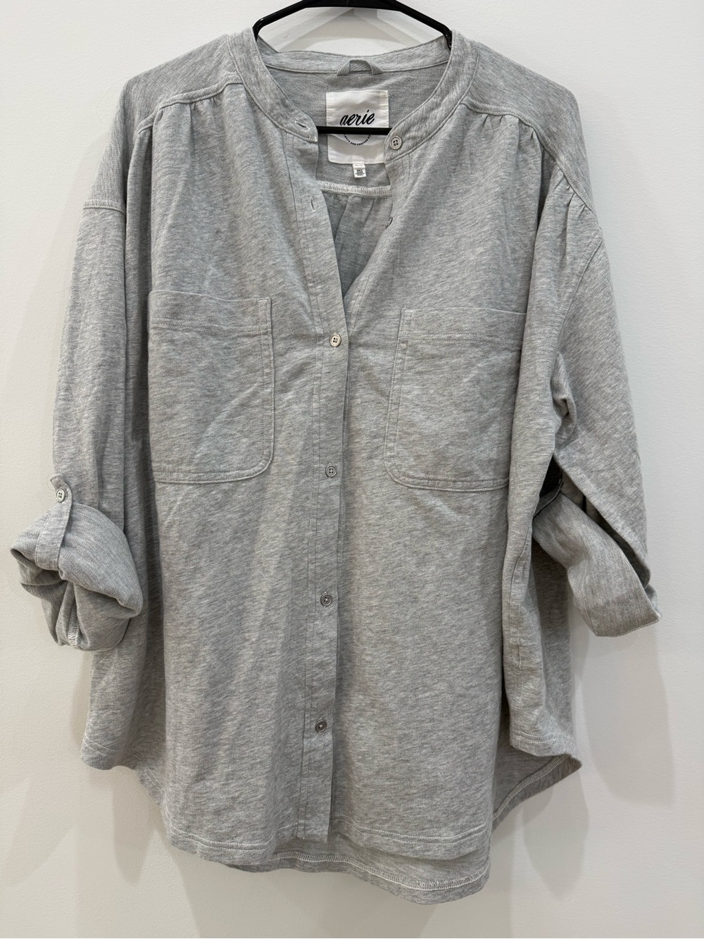 aerie Heather Gray “Roll With It” Shirt